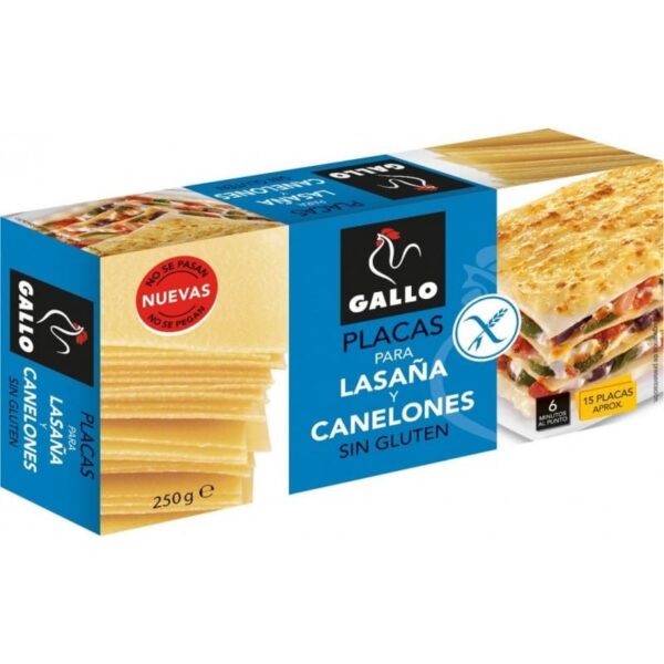 Placas para Lasñas y Canelones Sin Gluten